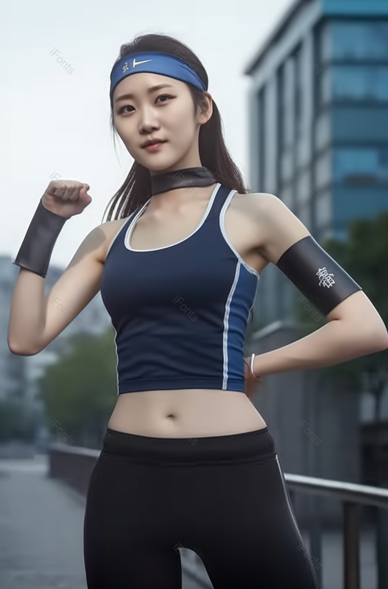 穿着运动服的年轻女性正面特写,高清,摄影图,摄影图片,图片大全,摄影图免费下载